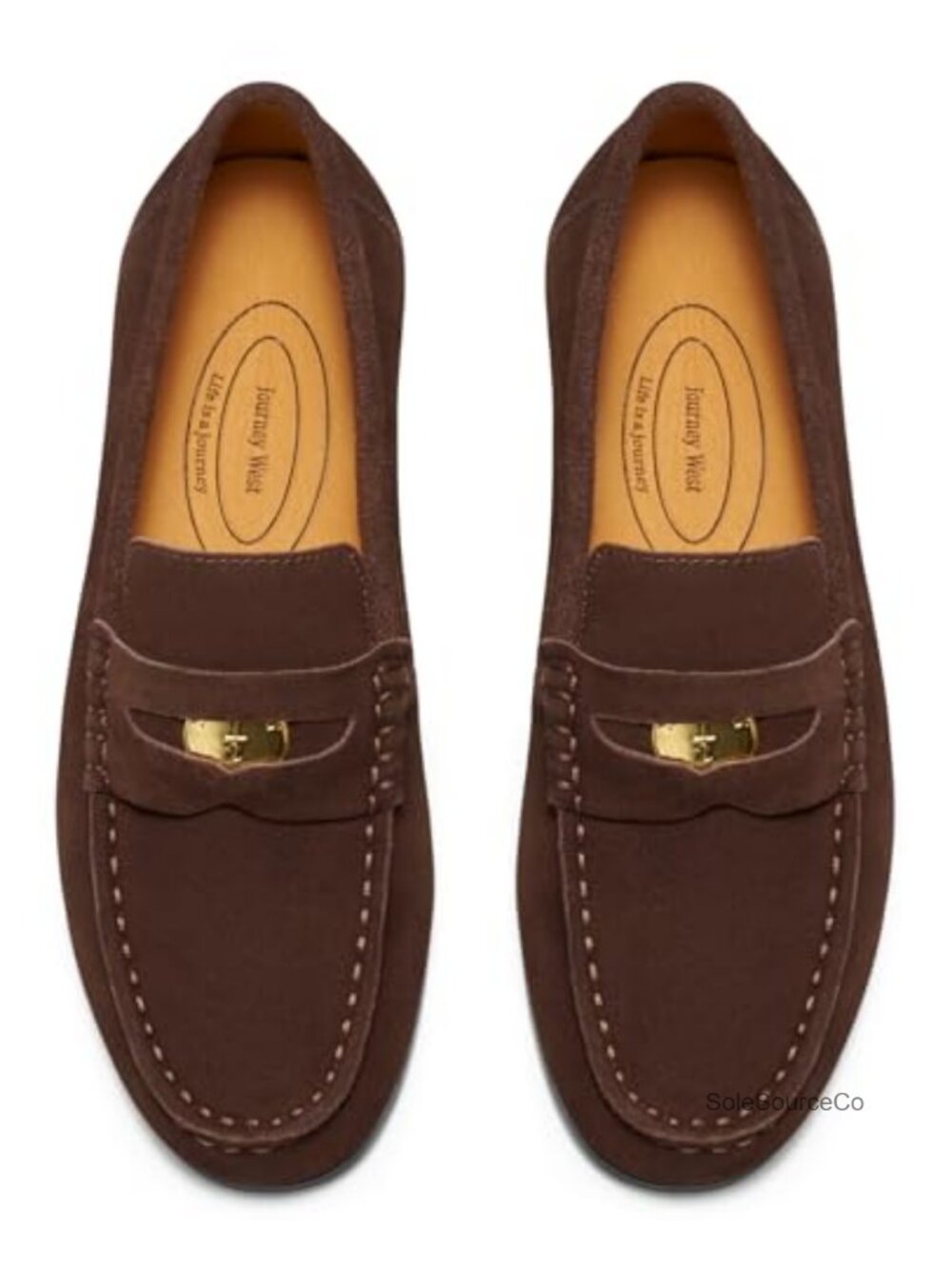 Suede Slip-On Penny Loafers, Cushioned Insole, Casual Comfort Shoes